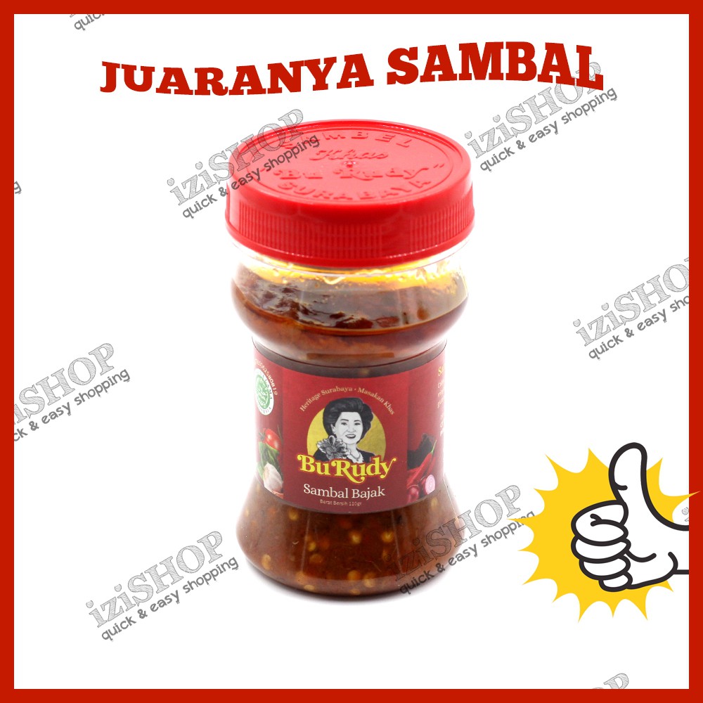 Jual Sambal Bajak Terasi Fresh Dari Depot Bu Rudy Botol Tutup Merah