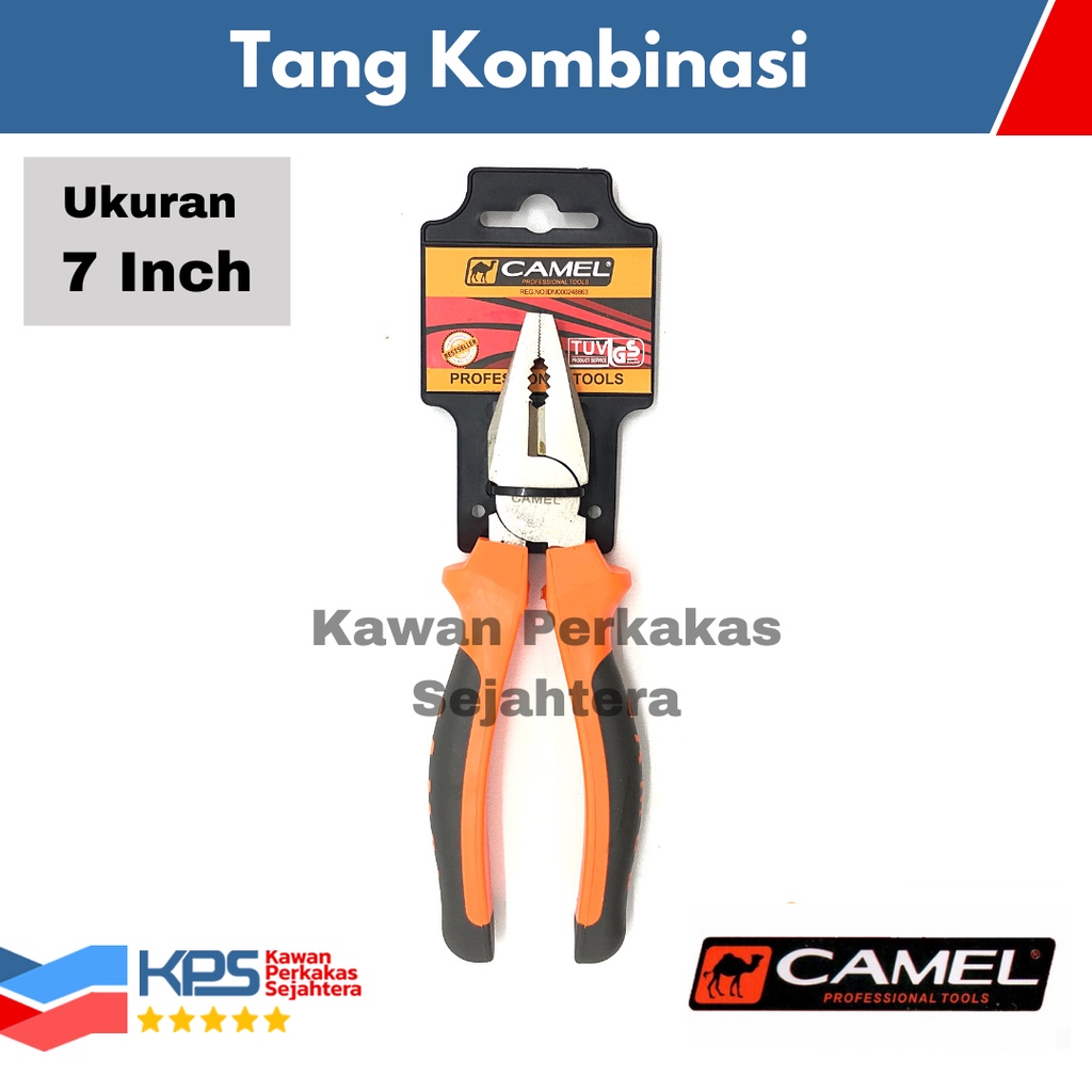 Jual CAMEL Tang Kombinasi Lancip Potong 6 7 8 In Tang Orange