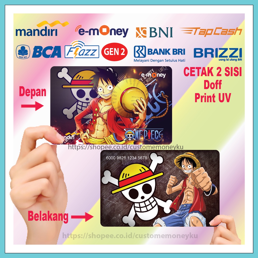 Jual KARTU EMONEY ANIME ONE PIECE LUFFY THE MONKEY E MONEY MANDIRI