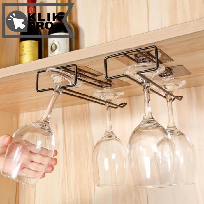 Jual Rak Gelas Wine Gantung Rak Besi Holder Gantungan Wine Glass Hanger