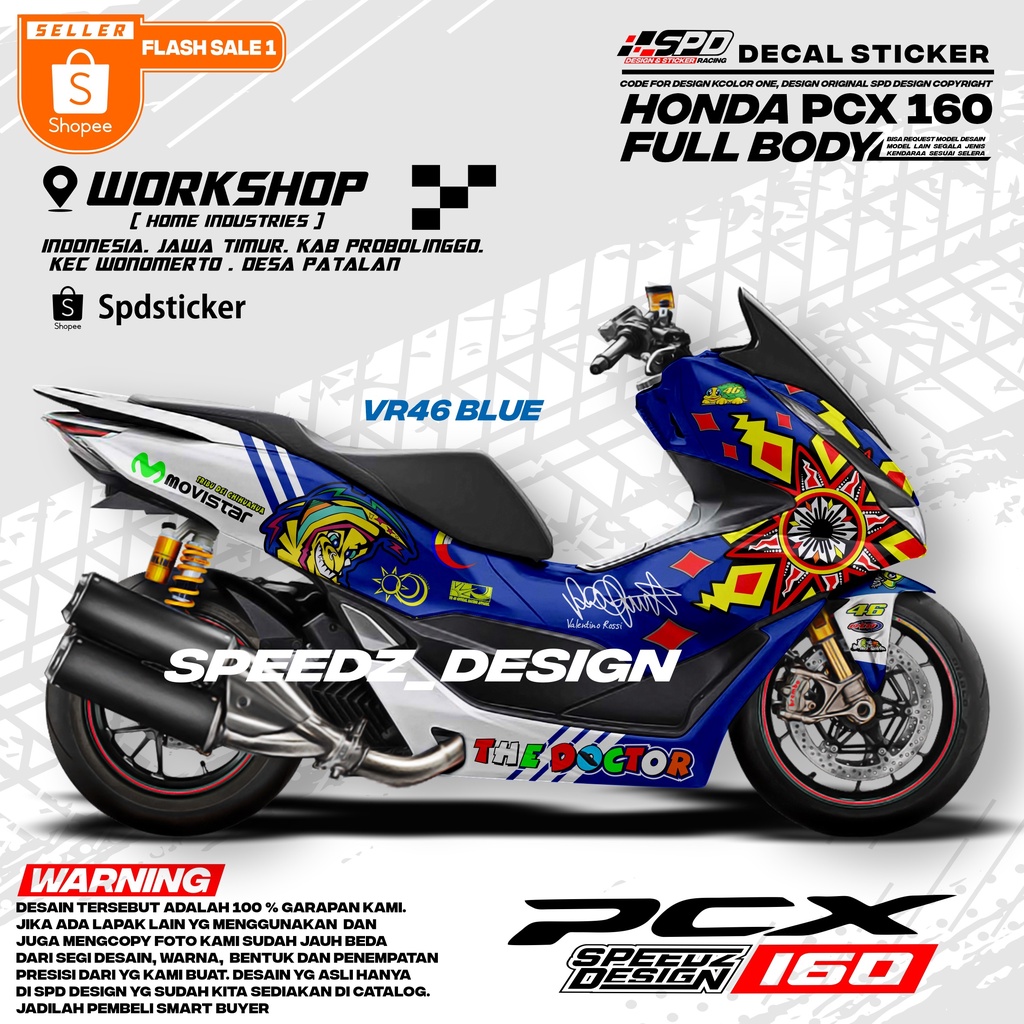 Jual Decal Sticker Pcx Vr Rossi Full Body Bisa Request Shopee