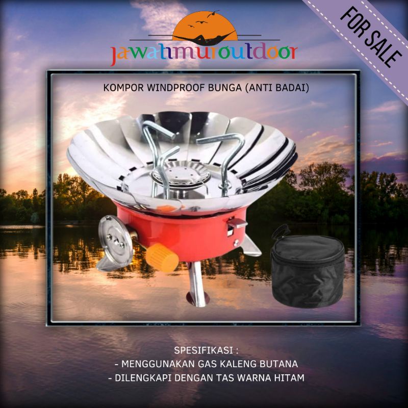 Jual Kompor Kovar K203 WP Windproof Kompor Portable Camping Stove Bunga