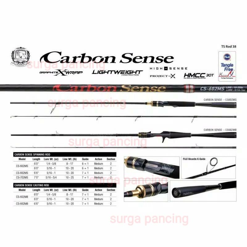 Jual Joran Seahawk Carbon Sense Fuji Sic Spinning Cm Cm Fishing