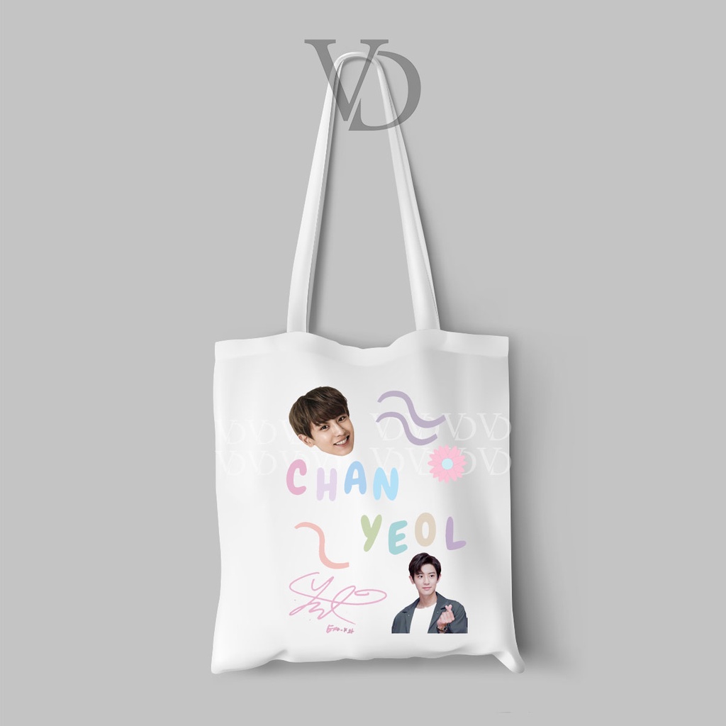 Jual TOTE BAG BAHAN KANVAS MOTIF Exo Fanart Name Korean TOTEBAG TAS