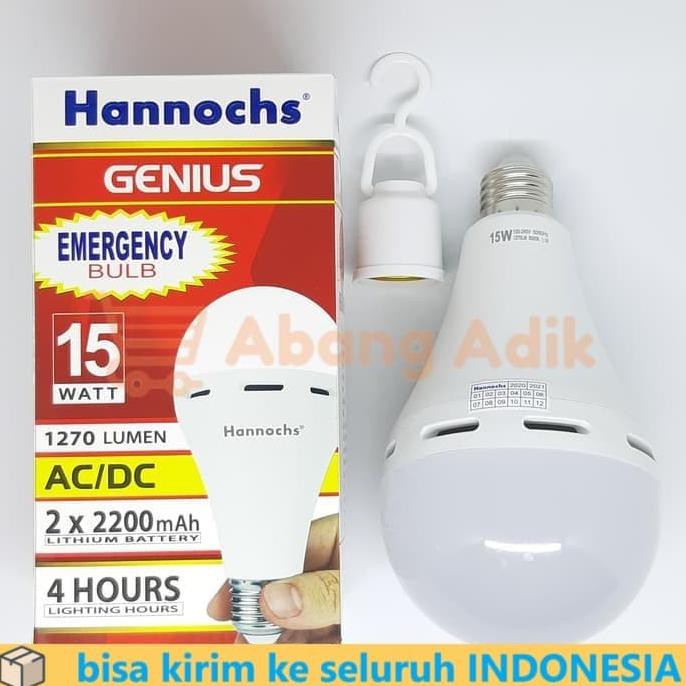 Jual Lampu Led Emergency Genius Hannochs 15 Watt Fitting Dengan 2