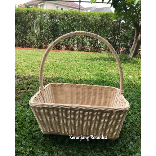 Jual Keranjang Rotan Persegi Panjang Tangkai Besar 1 Shopee Indonesia