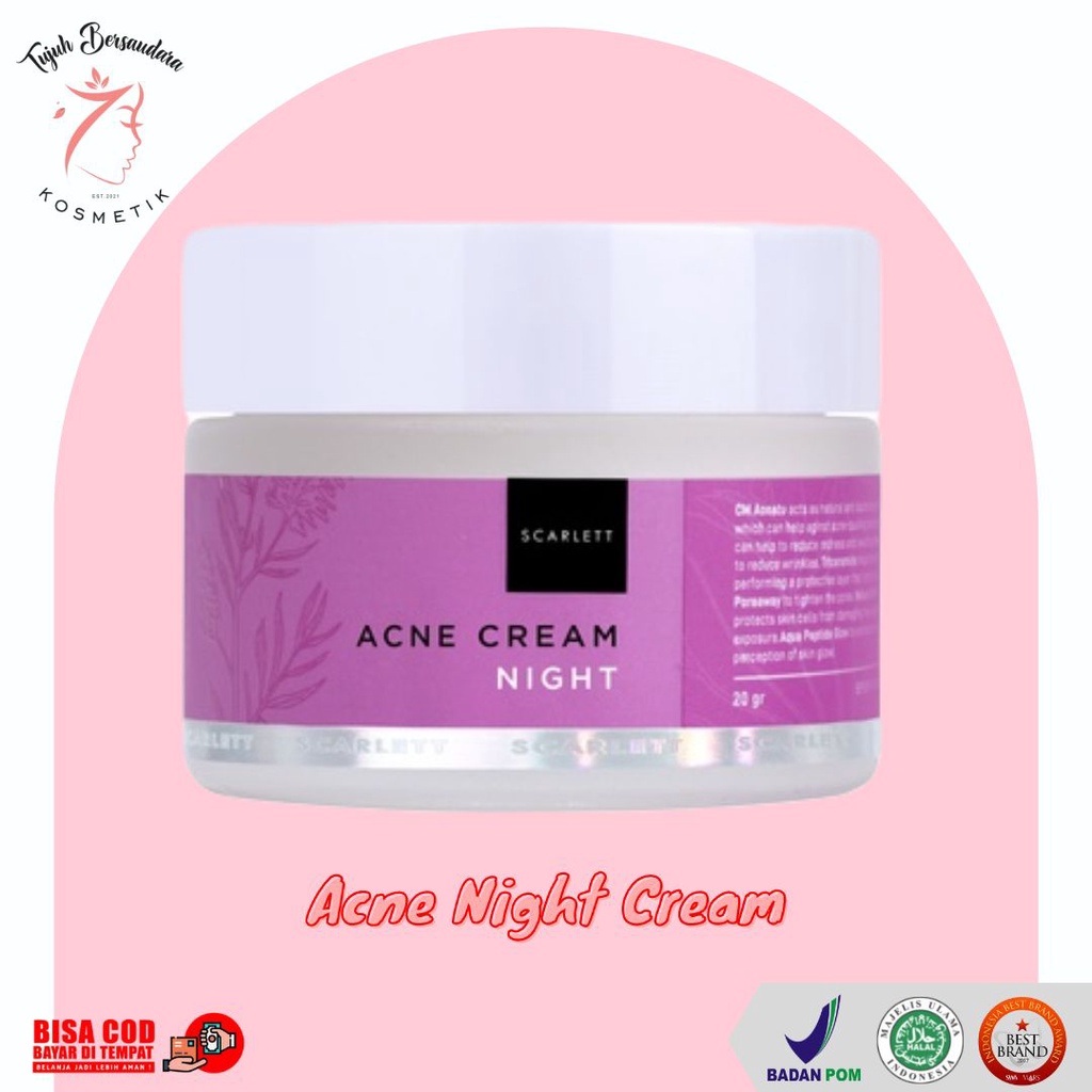 Jual Scarlett Whitening Acne Night Cream Shopee Indonesia