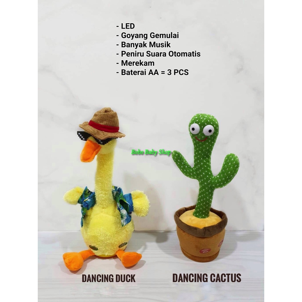 Jual M Mainan Dancing Cactus Duck Boneka Kaktus Bebek Joget