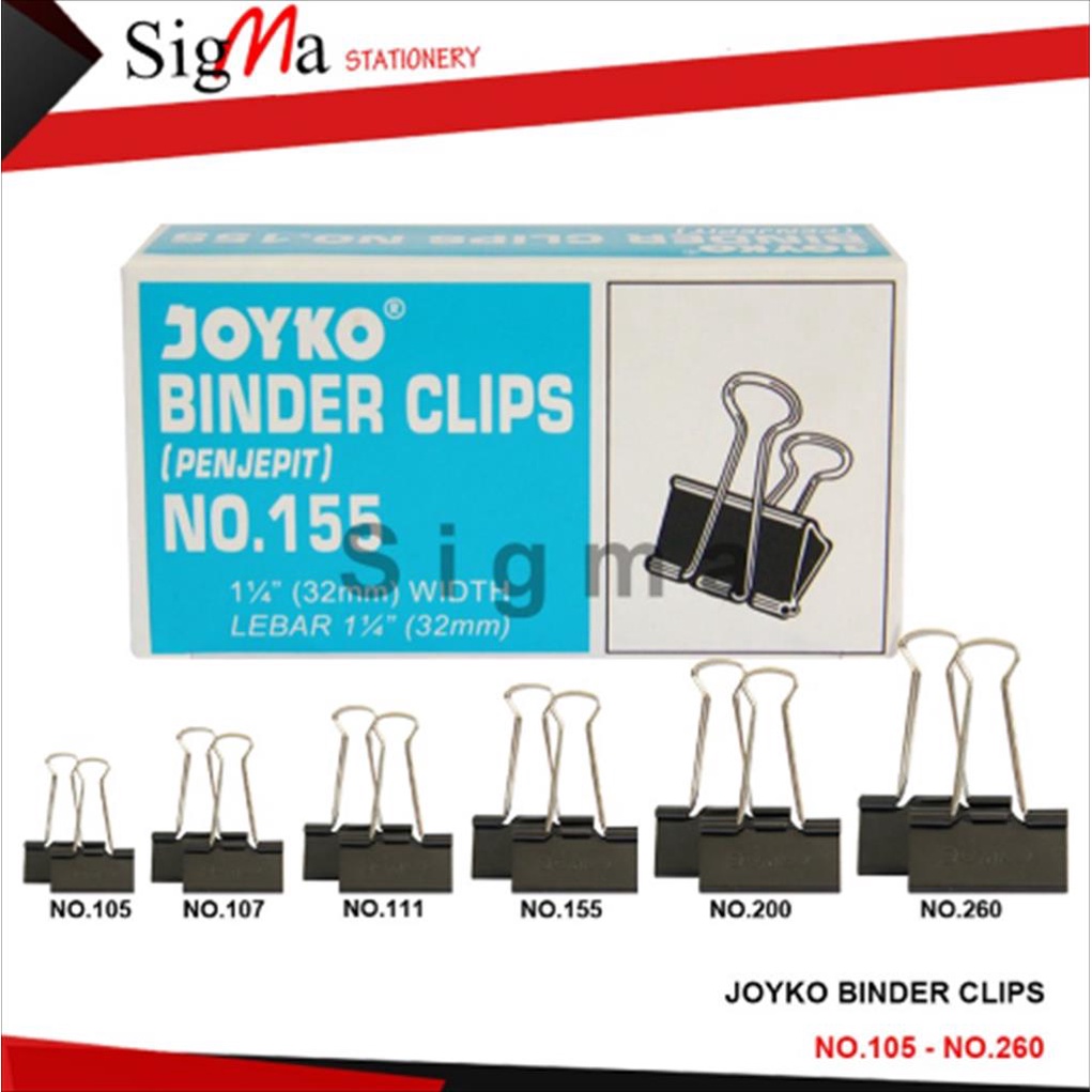 Jual Penjepit Kertas Binder Clip No Kotak Kecil