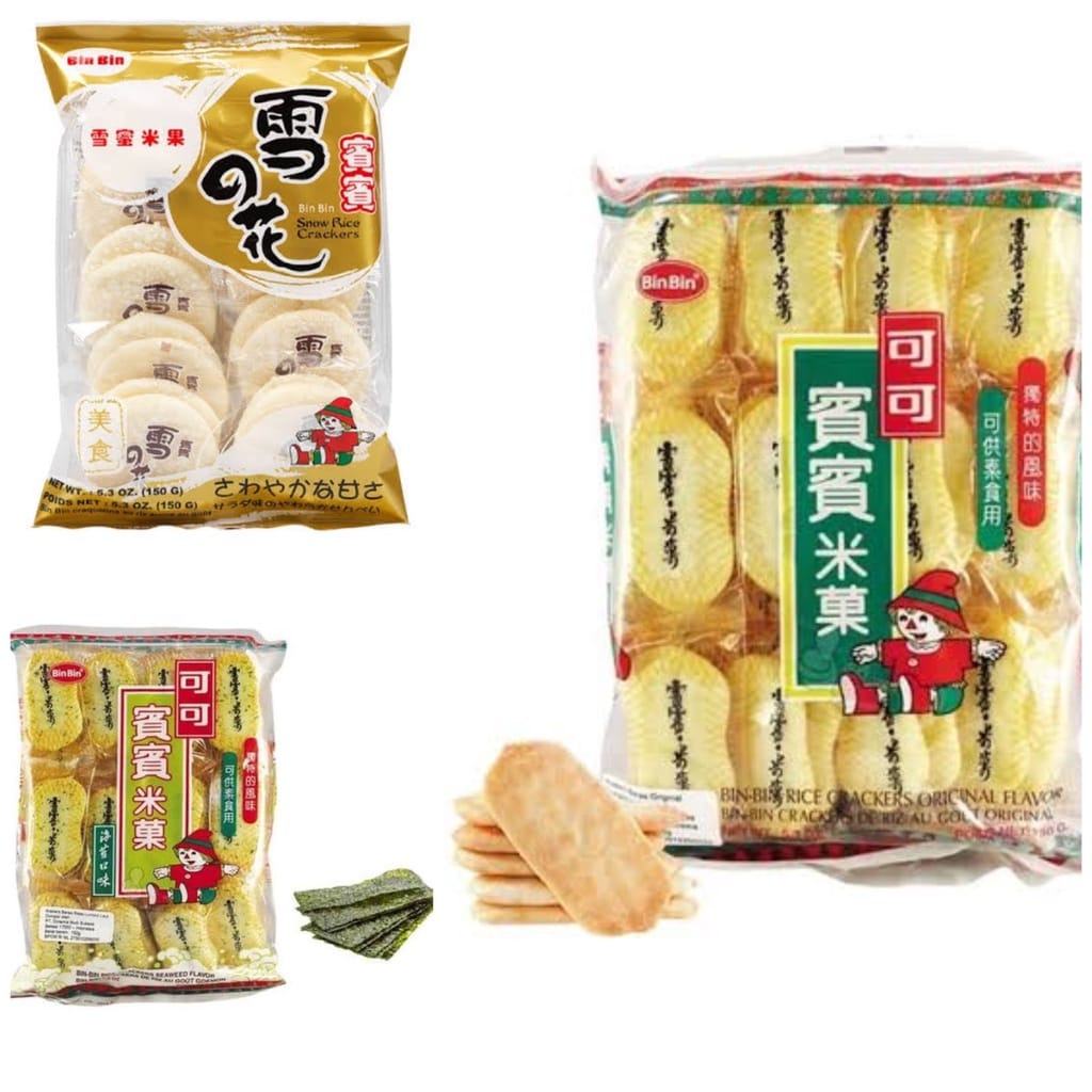 Jual Khas Jaya Binbin Bin Bin Rice Crackers Original Snow Seaweed Spicy