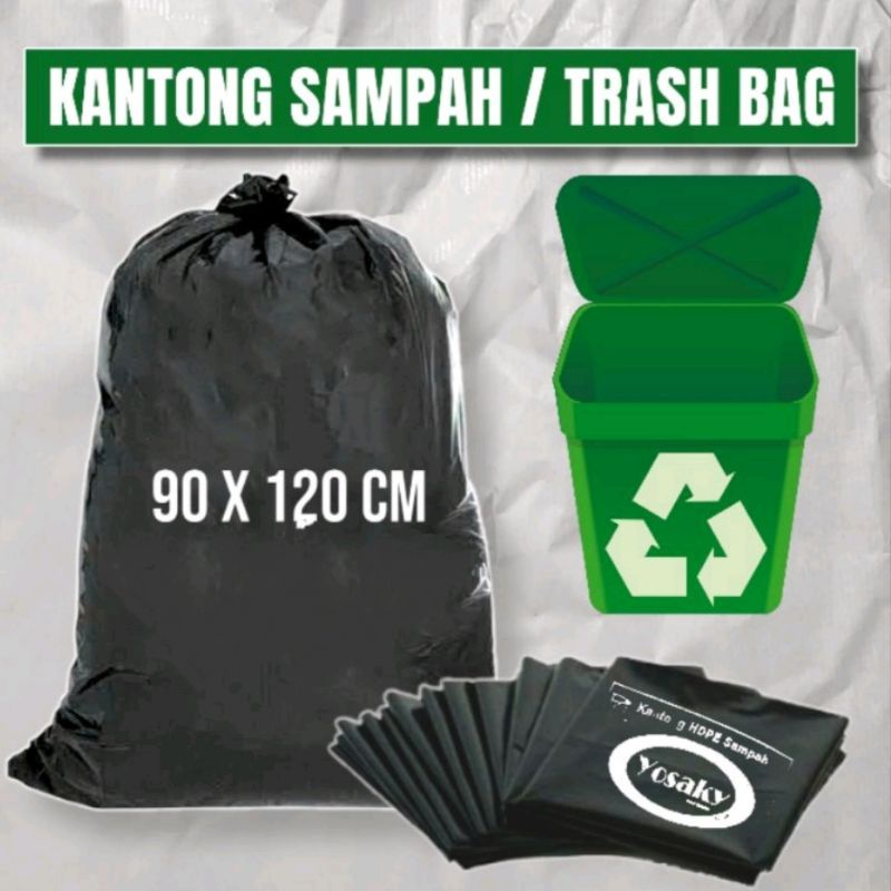 Jual Kantong Plastik Sampah Trash Bag Hitam Ukuran 90 X 120 Yokasy