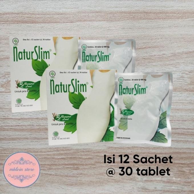 Jual NaturSlim Obat Pelangsing 1 Kotak Isi 12 Sachet 1 BOX Shopee