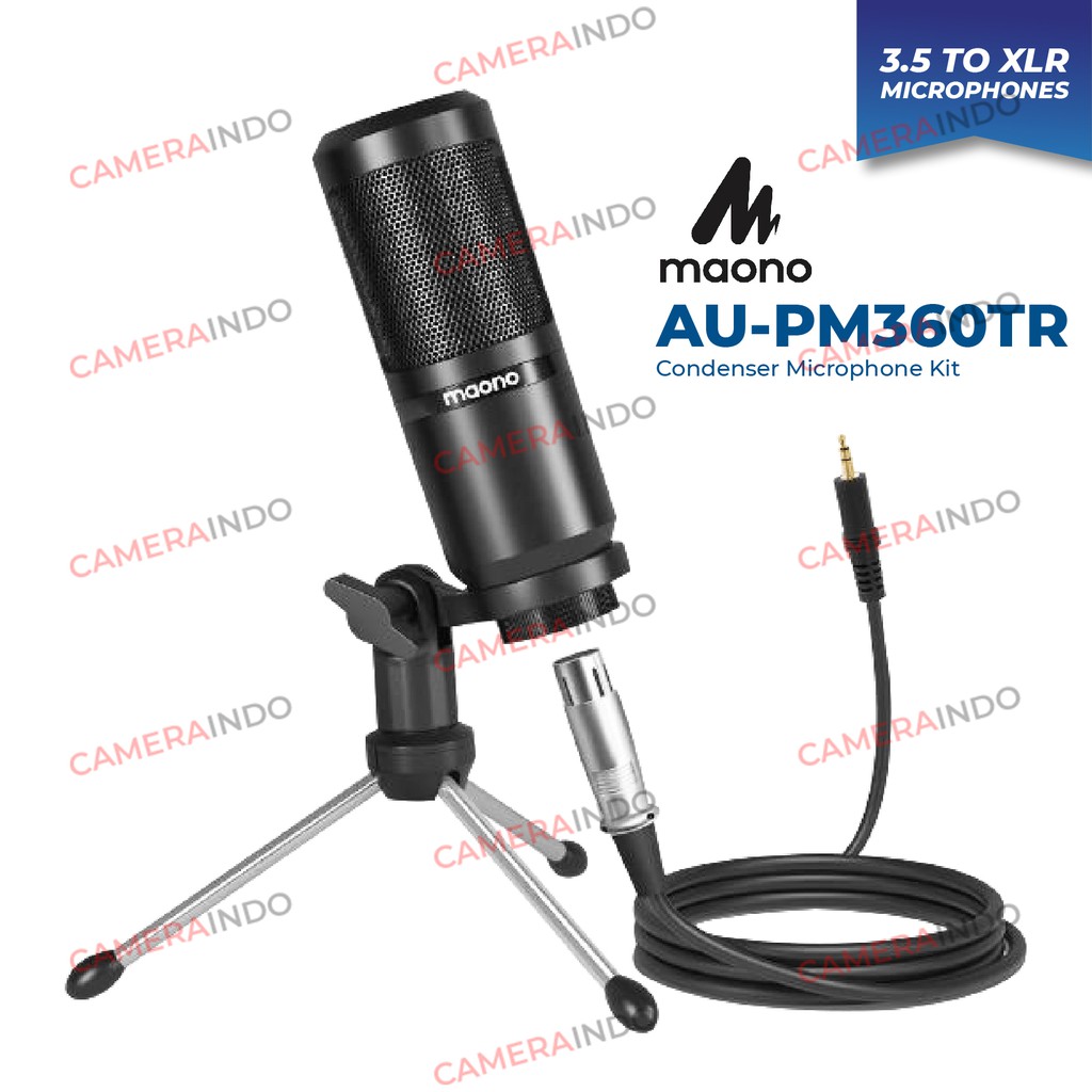 Jual Mic MAONO AU PM360TR Condenser XLR Plus Stand Kit Recording Mic