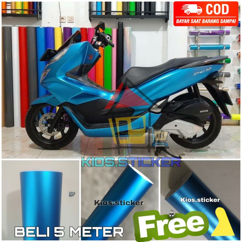 Jual Sticker Biru Muda Metalik Doff Skotlet Metalik Biru Muda Skotlet