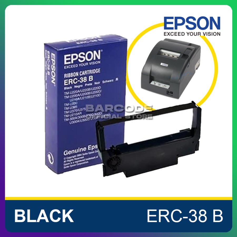 Jual CARTRIDGE PITA RIBBON PRINTER EPSON TM U220 ERC 38 B BLACK