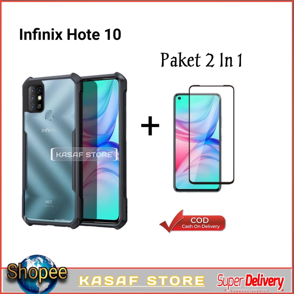 Jual PAKET 2 IN 1 Case Infinik Hot 10 Hardcase Armor Premium Shockproof