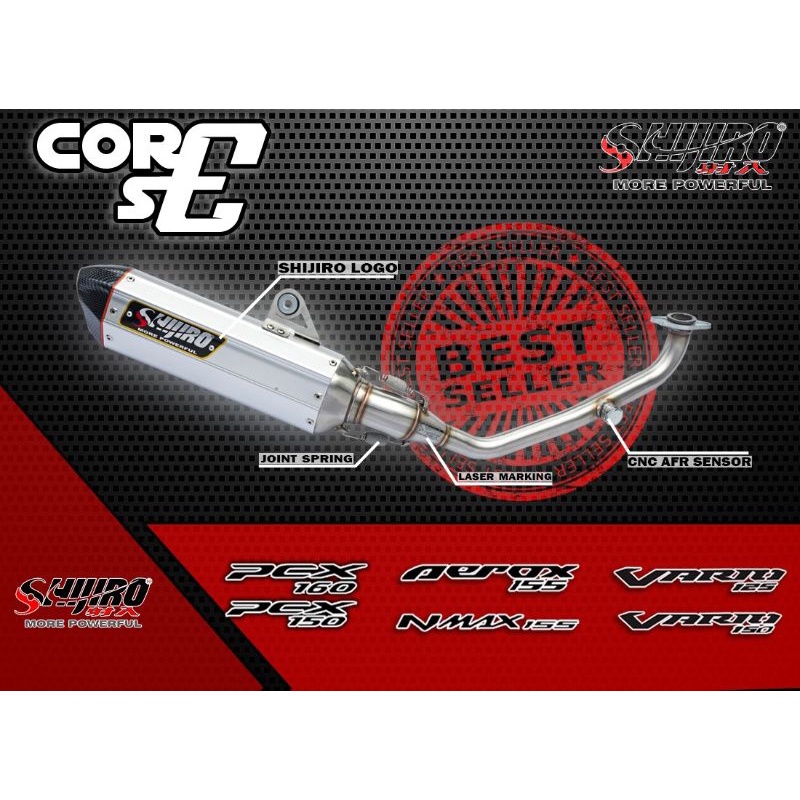 Jual KNALPOT SHIJIRO RACING TYPE CORE SE FOR N MAX AEROX VARIO PCX ADV