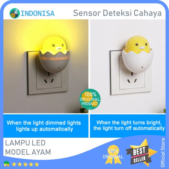 Jual Lampu LED Sensor Deteksi Cahaya Model Chicken GY01 Yellow