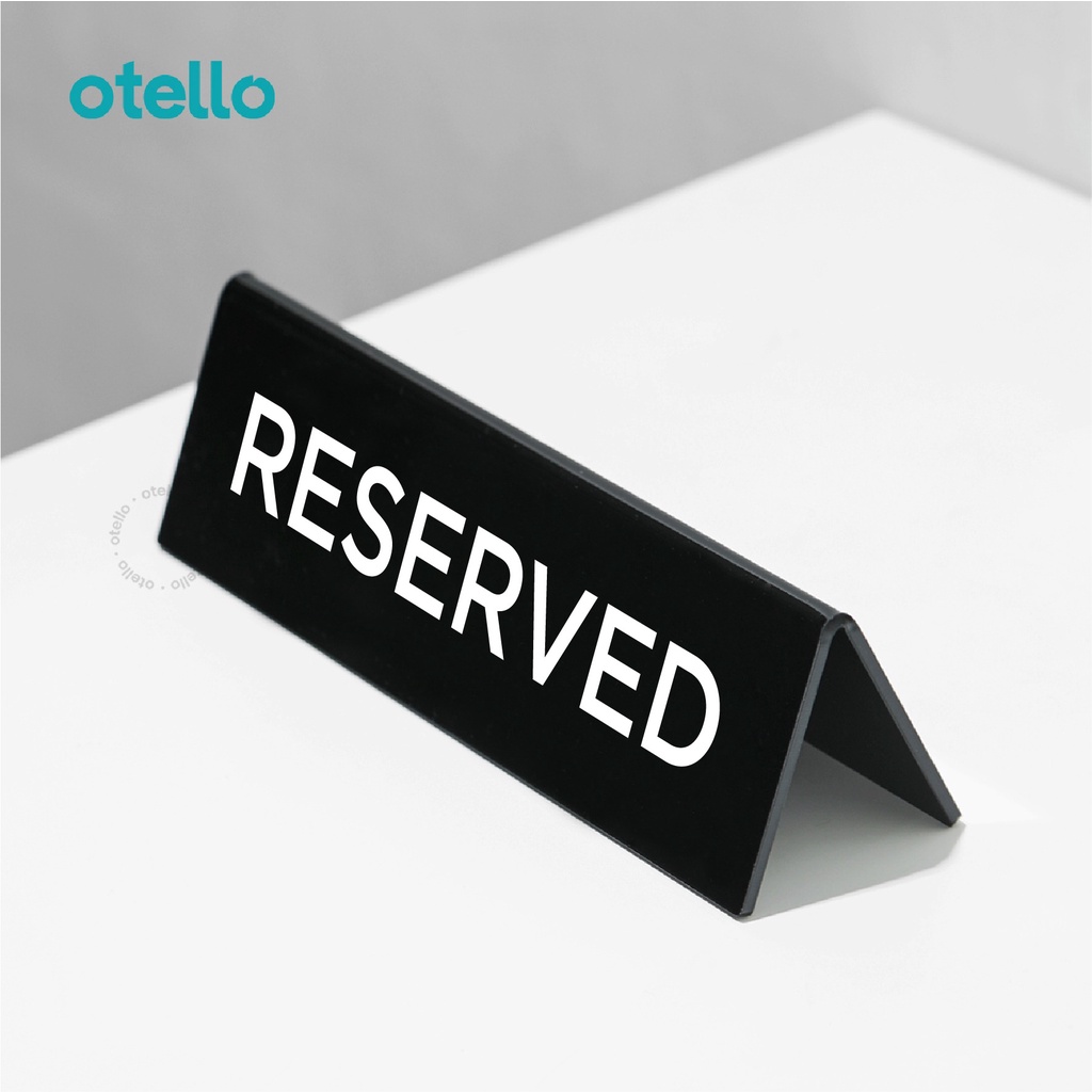 Jual Reserved Table Sign Tulisan Papan Meja Acrylic UV Tent Card