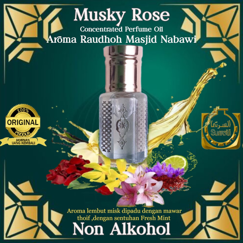 Jual Musky Rose Parfume Premium Aroma Masjid Nabawi Madinah Ksa