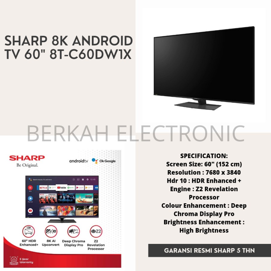 Jual SHARP 8K ANDROID TV 60 8T C60DW1X Shopee Indonesia