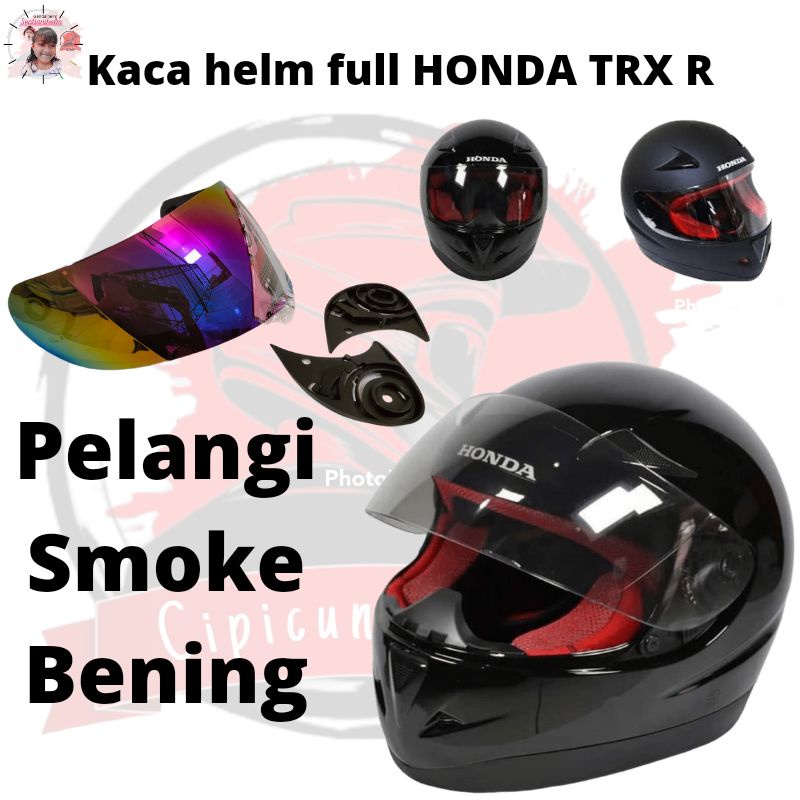 Jual Kaca Visor Helm Full Face HONDA TRX R PELANGI SMOKE BENING