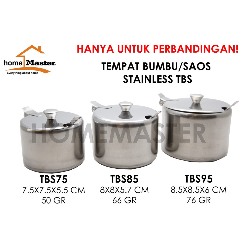 Jual HomeMaster Tempat Bumbu Condiment Container Stainless Ekonomis TBS