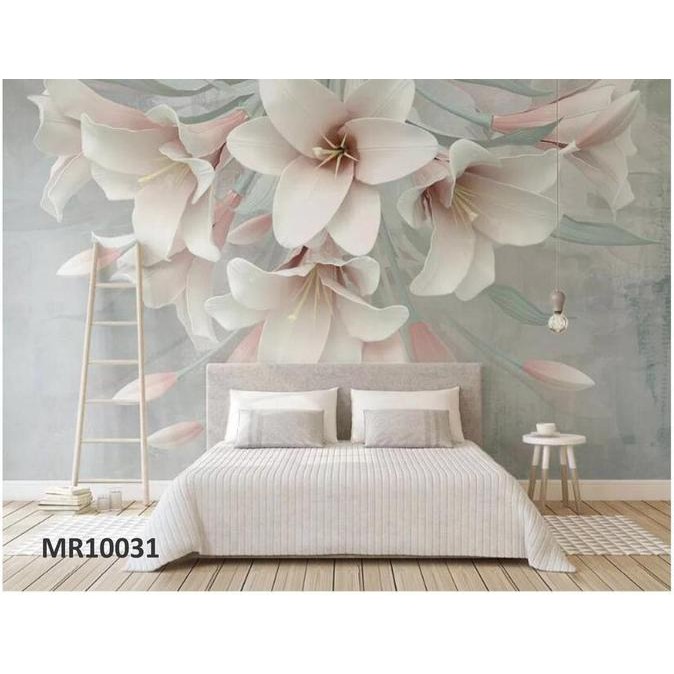 Jual Photowall Mural Dinding D Wallpaper Mural Bunga Sepatu Putih