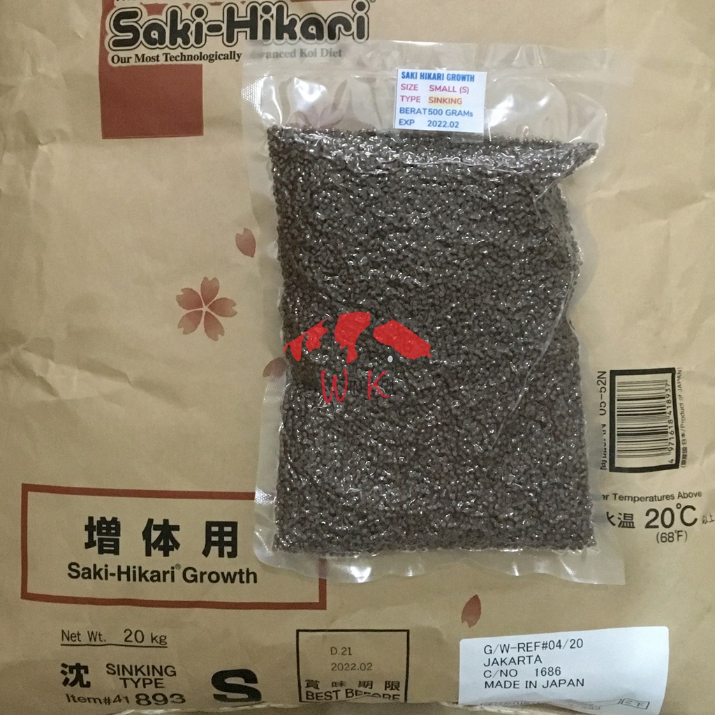 Jual Saki Hikari Growth Size S SINKING 500G Repack Pakan Ikan High