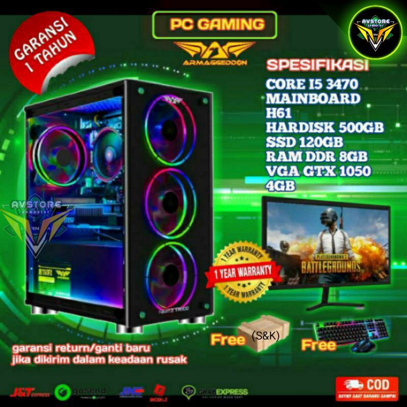 Jual Pc Gaming Editing Core I Fullset Monitor Inch Siap Pakai Vga