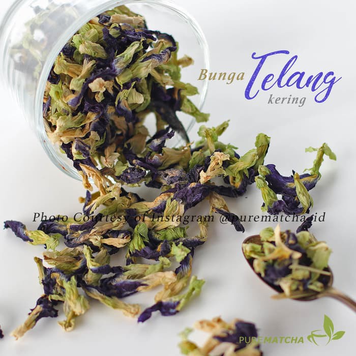 Jual Bunga Telang Kering Dried Butterfly Pea Flower Blue Tea Teh Biru