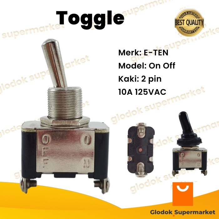 Jual Toggle Switch 2 Pin On OFF E TEN Saklar Togle Kaki 2p 10A Shopee