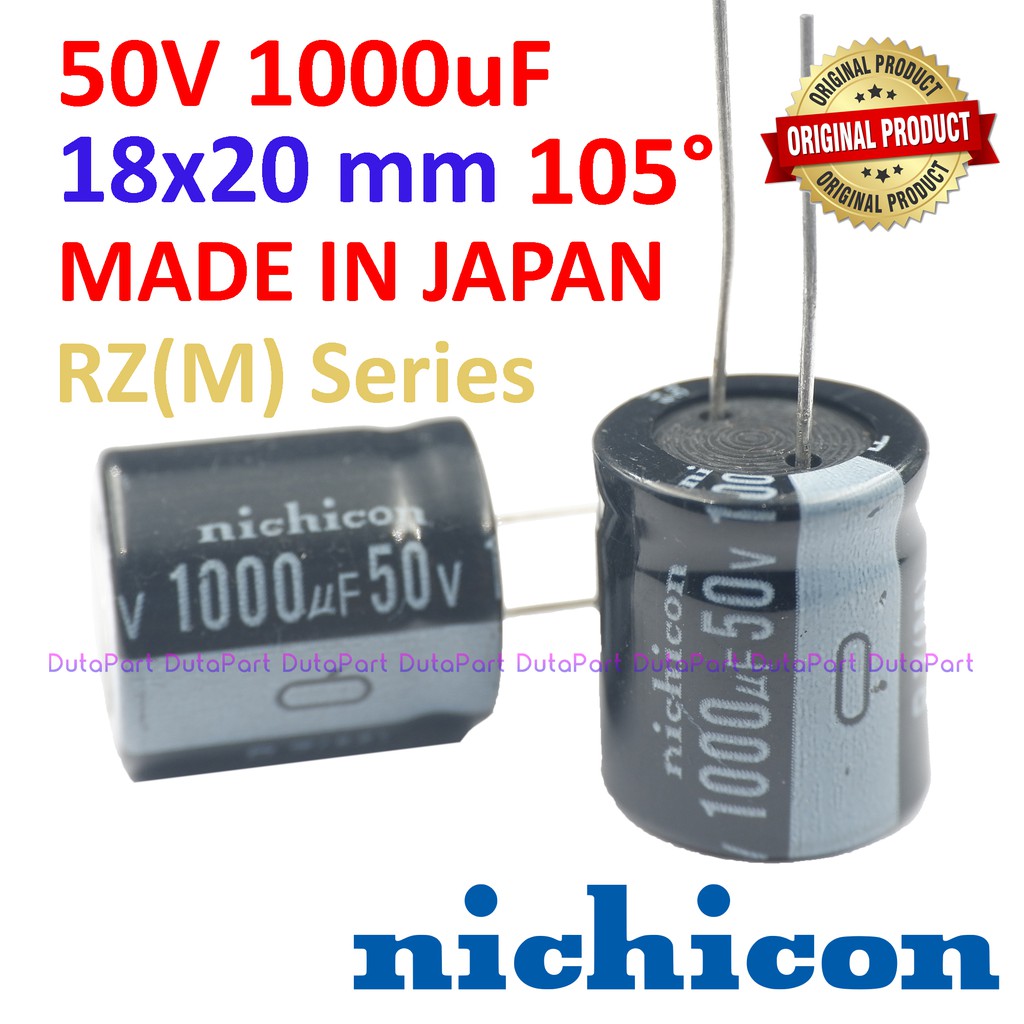 Jual 50V 1000uF ORIGINAL NICHICON RZ JAPAN Kapasitor Capasitor Elko