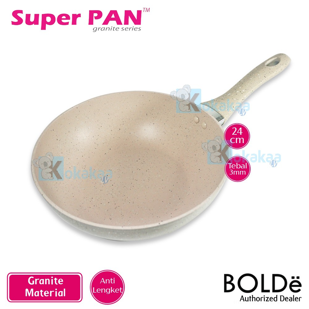 Jual Bolde Super Pan Granite Coating 24 CM WOK Wajan Beige Shopee