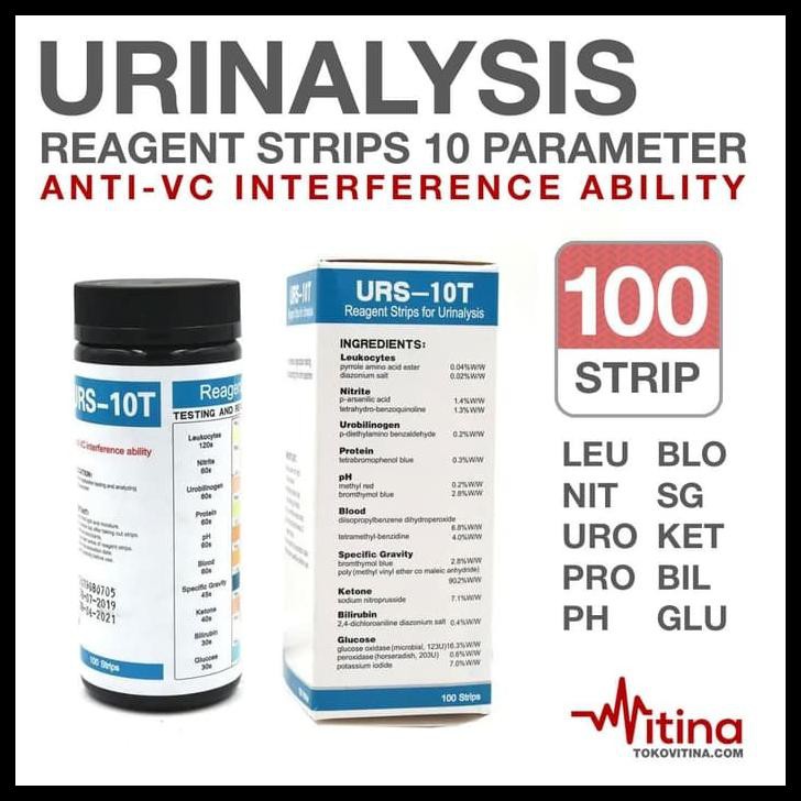 Jual Urinalysis Reagent Strip 10 Parameter 100 Strip Test Urine Verify