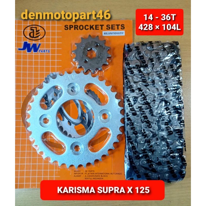 Jual GEAR GIR RANTAI SET PAKET KARISMA SUPRA X 125 REVO ABSOLUTE