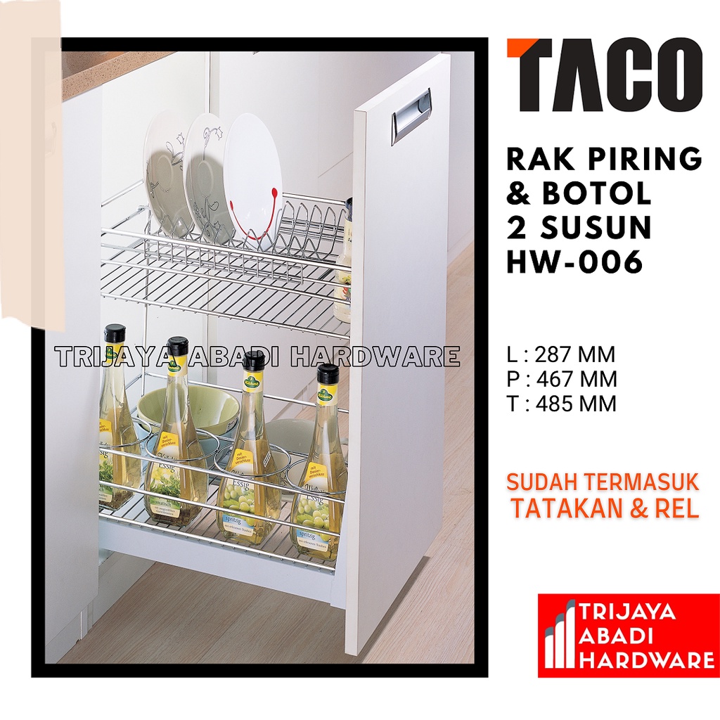 Jual Rak Piring Botol HW 006 Stainless Steel Chrome 2 Susun Rak Dapur