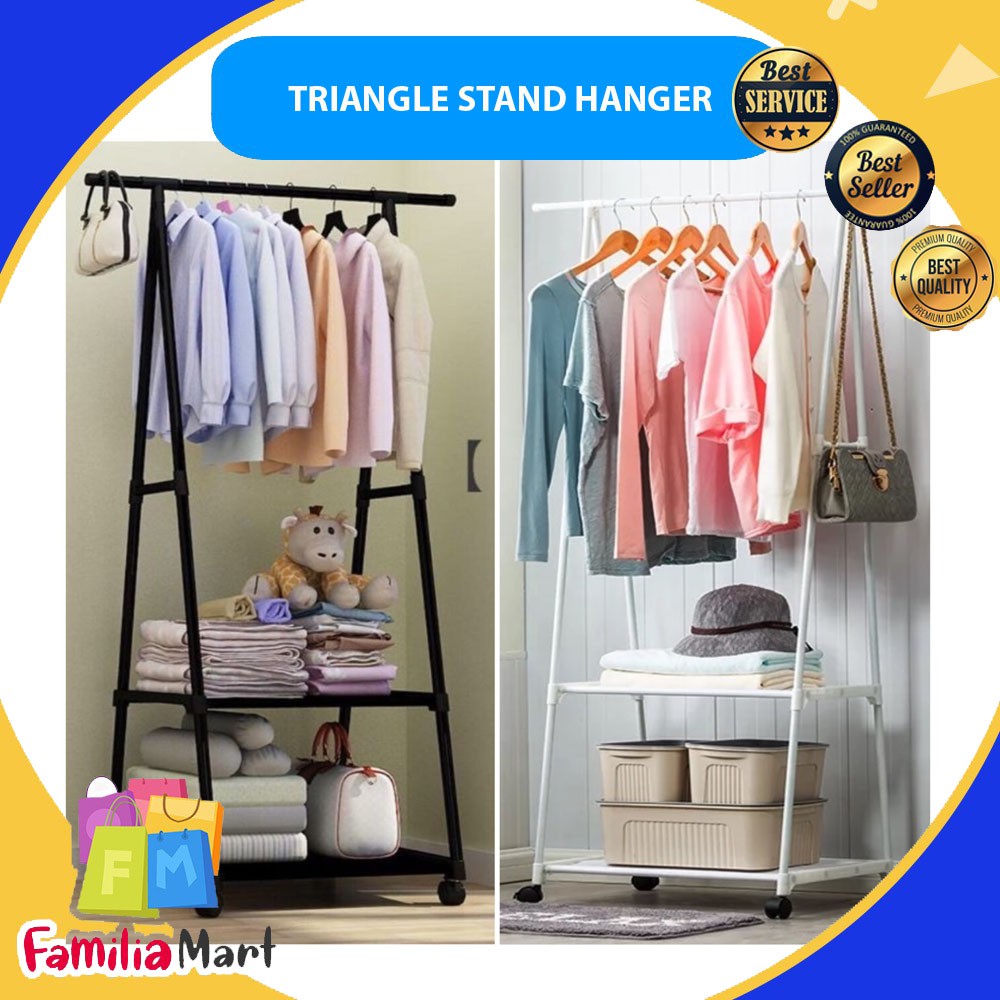 Jual Triangle Stand Hanger Gantungan Rak Baju Tas Buku Serbaguna Roda