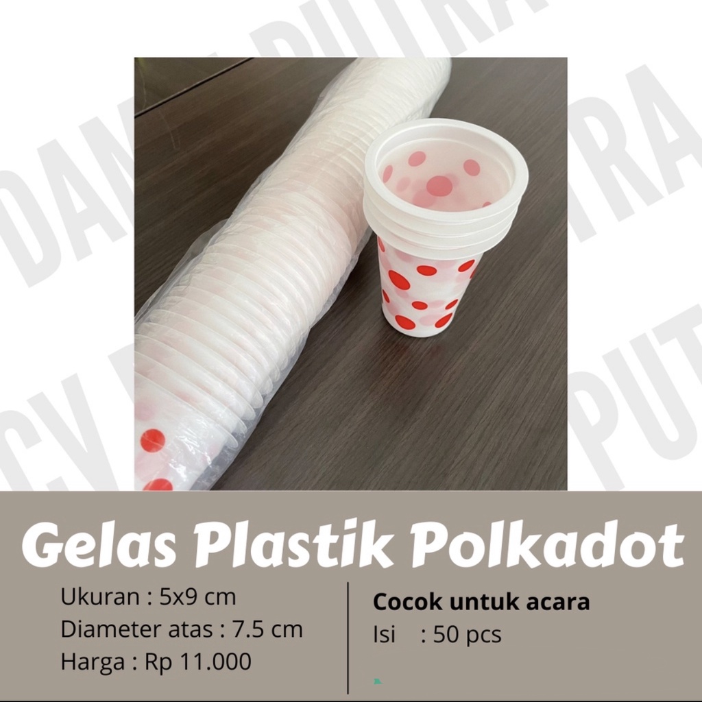 Jual Gelas Cup Plastik Bola Bola Polkadot Merah Isi 50 Pcs Shopee