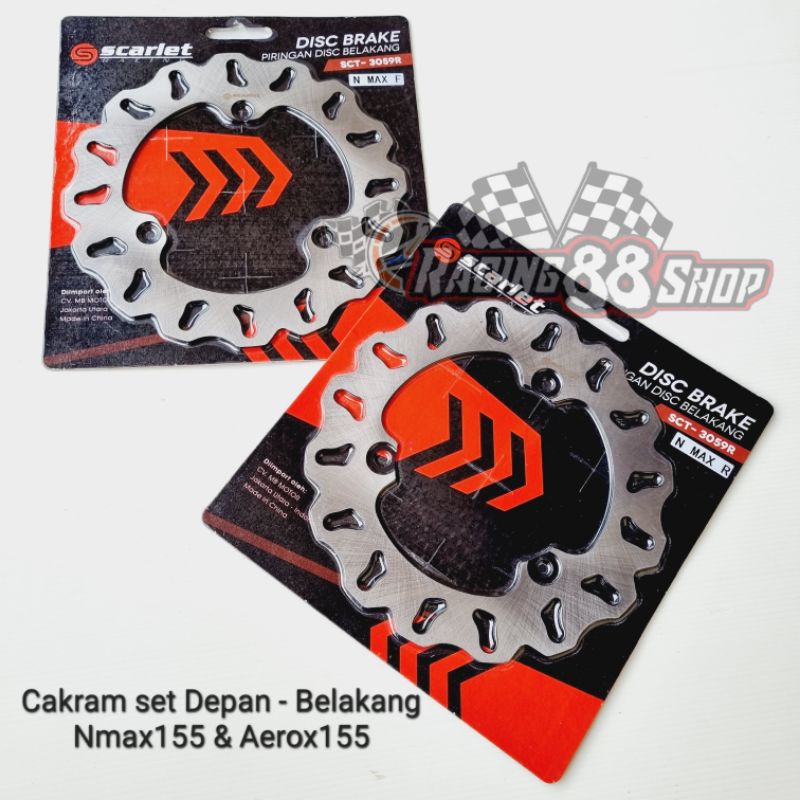 Jual Disc Piringan Cakram SCARLET Racing 1 Set Depan Belakang Nmax155