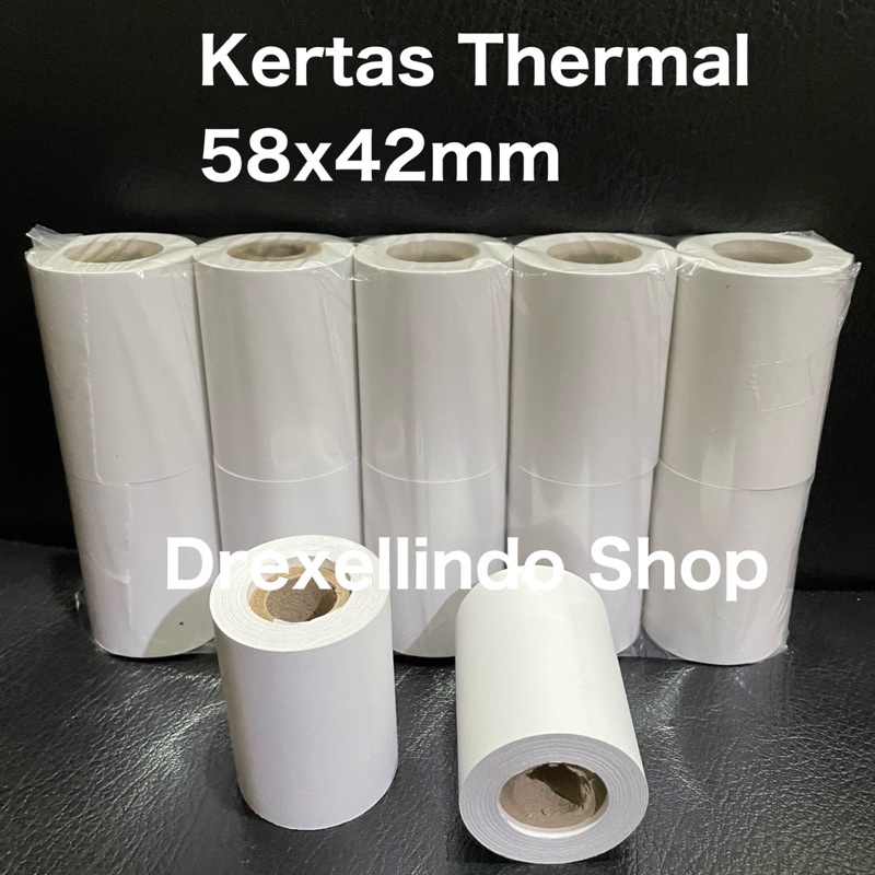 Jual Kertas Thermal Struk Kasir Ukuran 58mm 58x42mm 58x42 Per 10