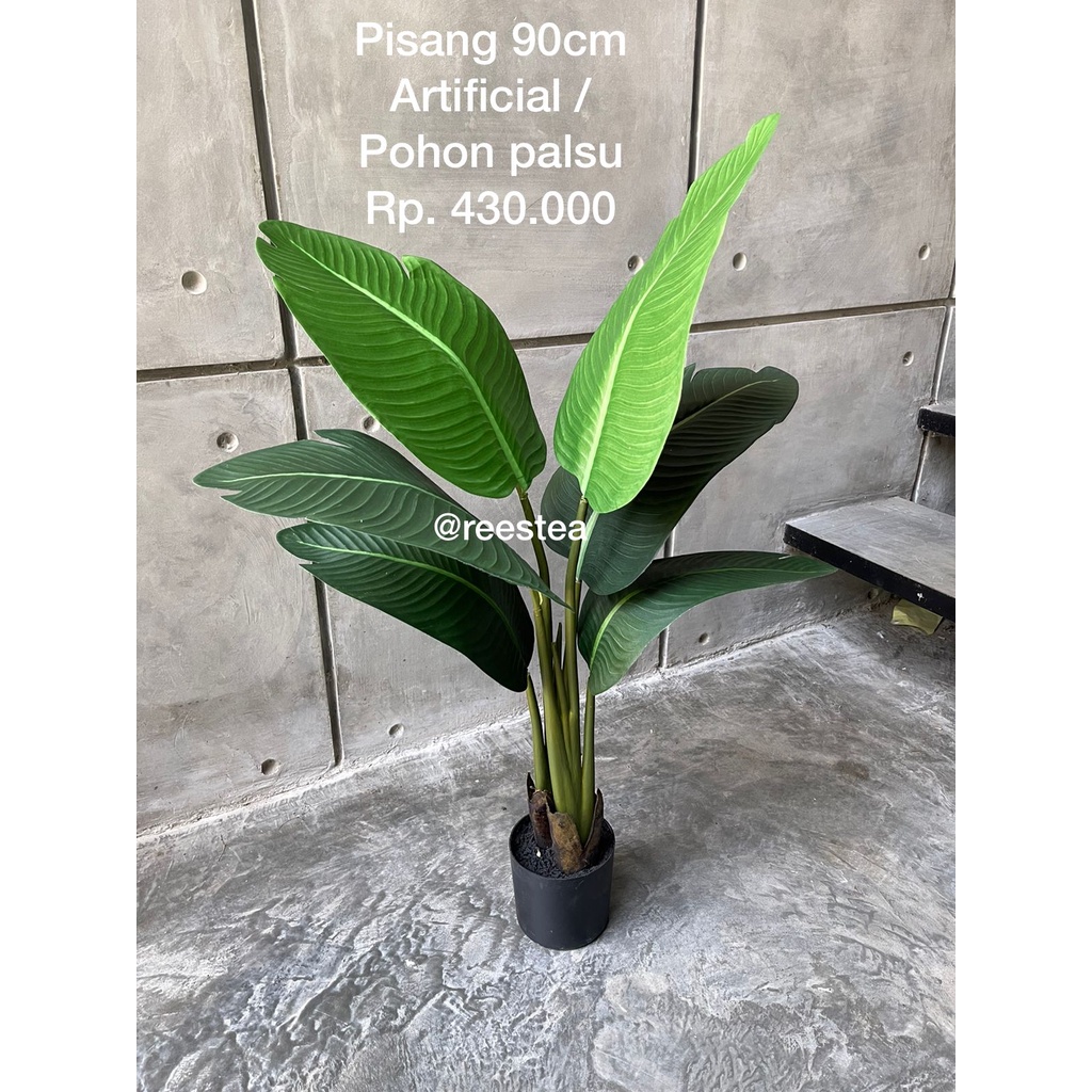 Jual Tinggi 90cm Pohon Pisang Latex Pohon Hias Palsu Artificial