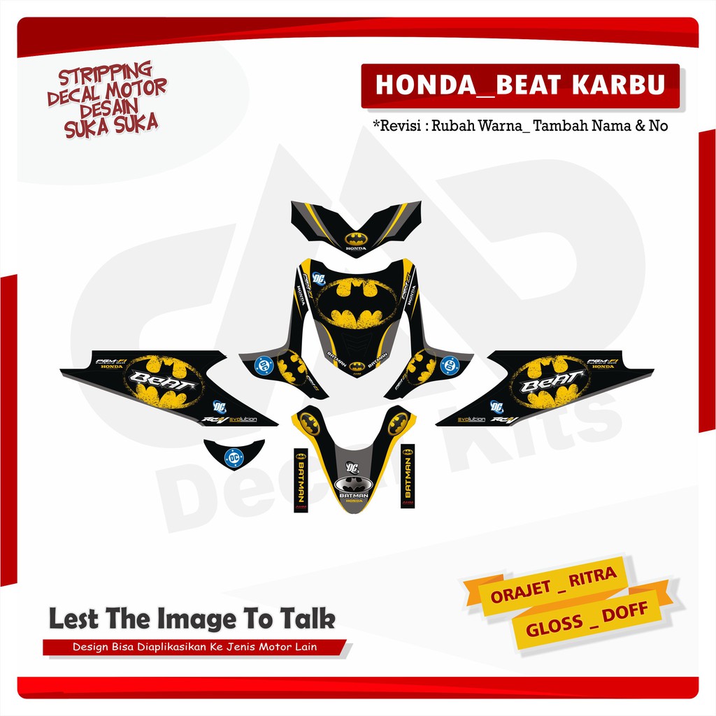 Jual Sticker Decal Honda Beat Karbu Full Body Dark Batman Shopee