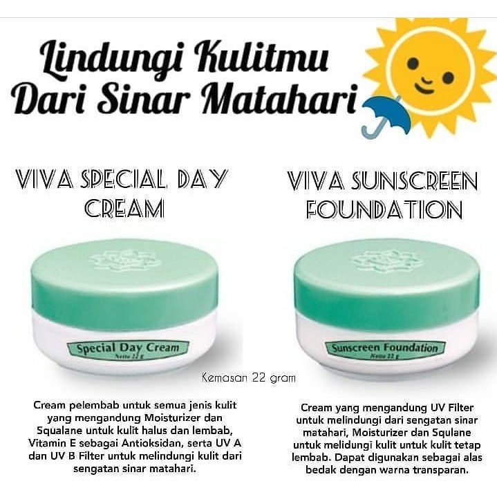 Jual Viva Special Day Cream Pelembab Wajah Sinar Matahari Uv Filter G