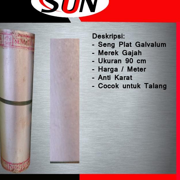 Jual Seng Plat Galvalum Anti Karat 90 Cm Talang Atap Gerobak Warung