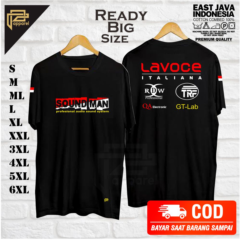 Jual Baju Kaos Sound System Audio Sound Man Kaos Pria Big Size Jumbo