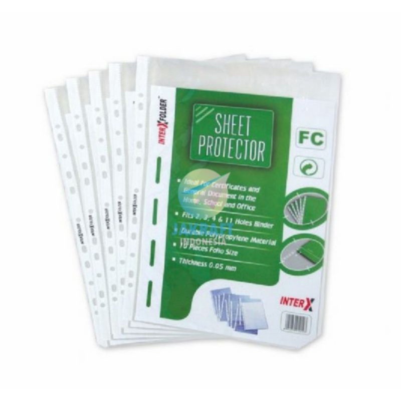 Jual Plastik Pp Pocket Sheet Protector Folio Interx Isi 10 Lembar