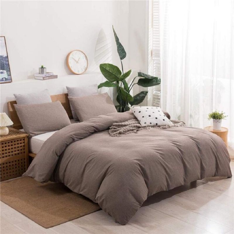 Jual Sprei Estetik Polos Beige Coklat Susu Tanpa Embos Ukuran X