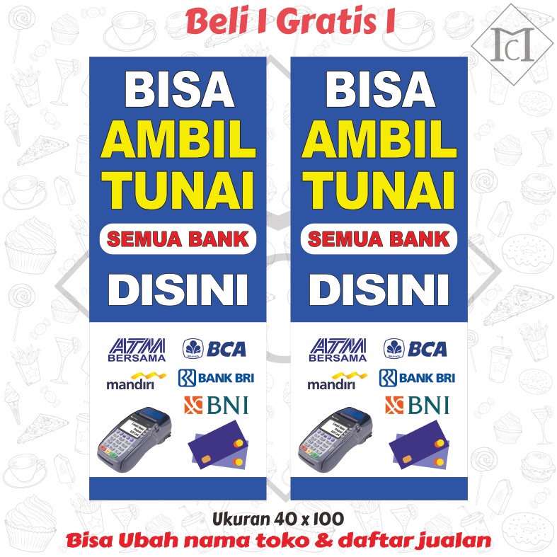 Jual BANNER SPANDUK BRILINK ATM BERSAMA BNI TARIK TUNAI BELI 1 DAPAT 2