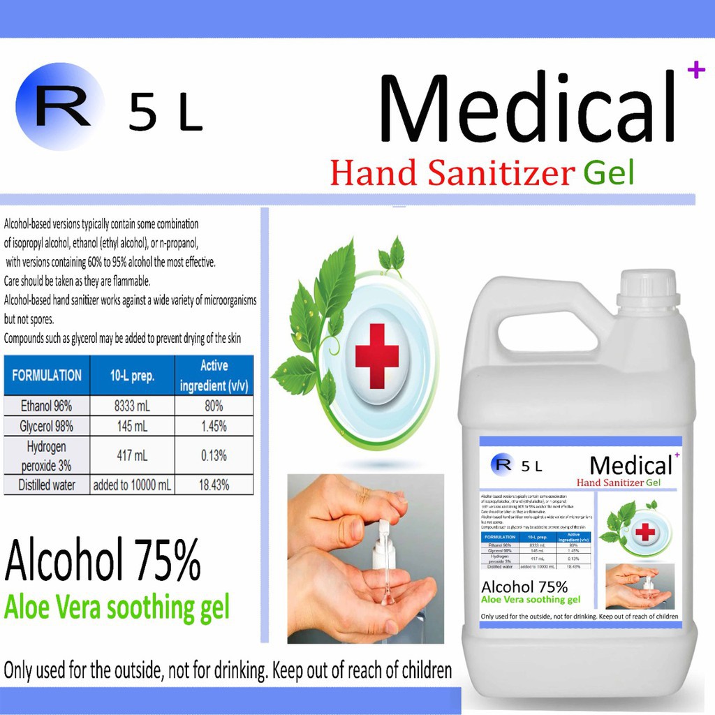 Jual Hand Sanitizer 5 Liter Gel Medical Handsanitizer 1 Liter 500ml